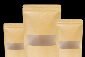 50 Bolsas Kraft Stand Up Pouch - Kraft Ventana