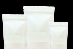50 Bolsas Stand Up Pouch - Blancas Ventana